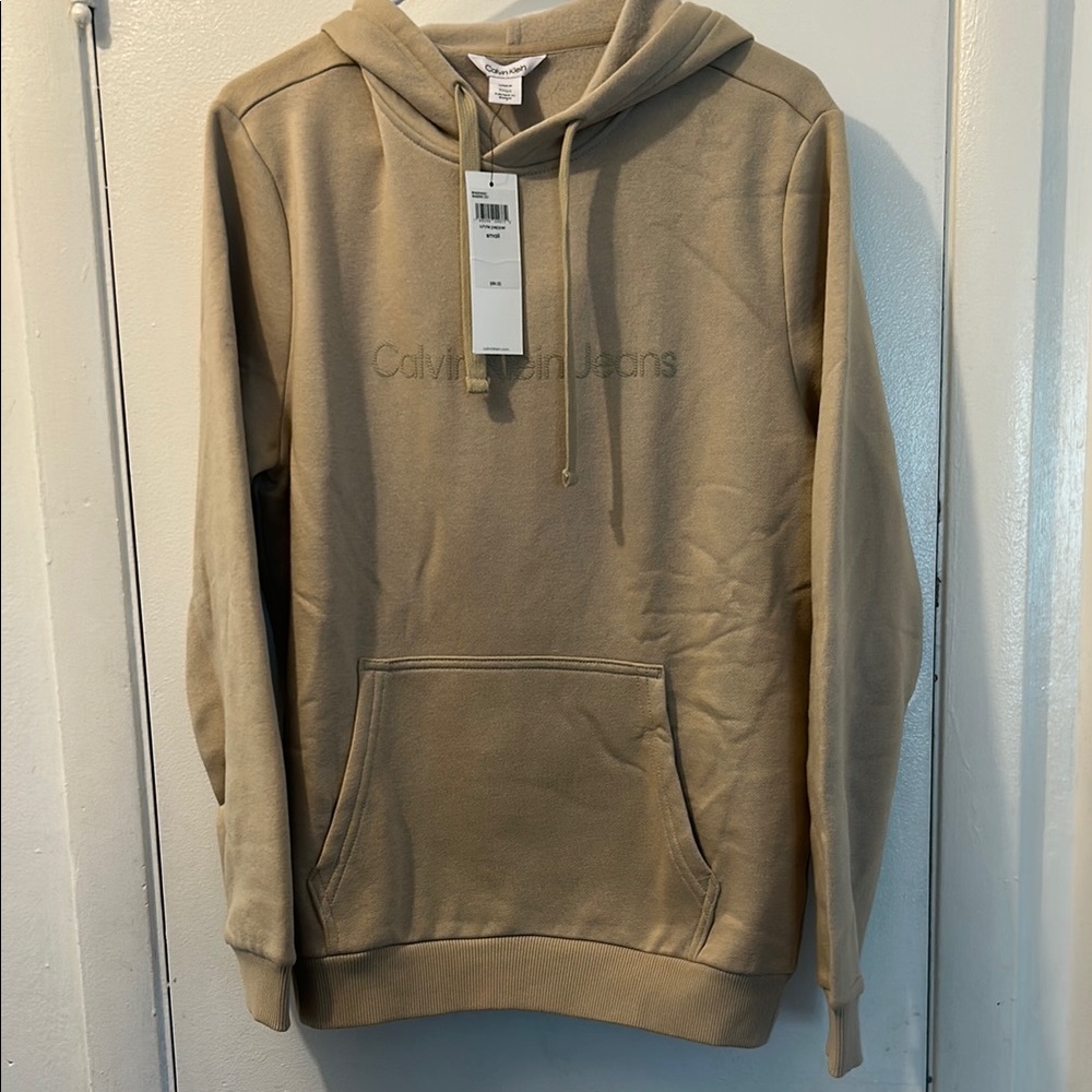 Calvin Klein Jeans Tan Pullover Hoodie Sweatshirt